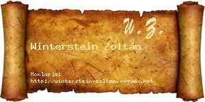 Winterstein Zoltán névjegykártya